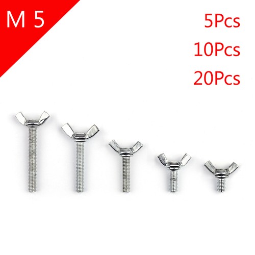 10//20pCS Zinc Plated Carbon Steel Butterfly Wing Hand Bolts Screws M5 T2