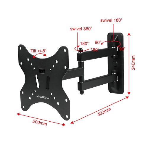 Full Motion TV Wall Mount Swivel Bracket 32 40 42 47 55 Inch LED LCD Flat Screen