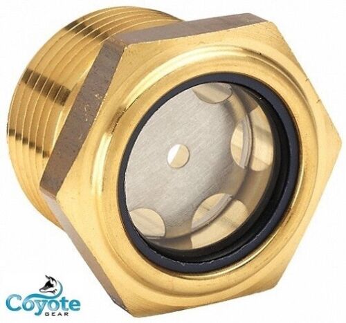 3/8" NPT Made in the USA Brass Sight Glass Site Plug Fitting Coyote Gear 