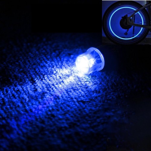 4//8X LED Wheel Tire Tyre Valve Caps Blue//Red Neon Light for Car Motorcycle Bike