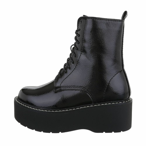 SCHNÜRER PLATEAU BOOTS STIEFELETTEN DAMENSCHUHE DESIGNER Gr 41 Schwarz 5187