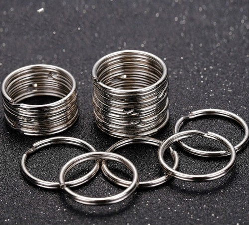 Lot Silver Multiple Key Rings Round Loop Split Stainless Nickel Accessory 25mm
