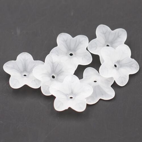 200pcs acrilico satinato Fiori Perline Distanziatore TAPPI Gioielli Accessori Fai da Te 18mm