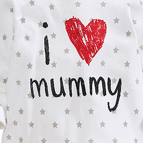 baby clothing unisex baby rompers printed with love mummy clothes foot cove W5I3