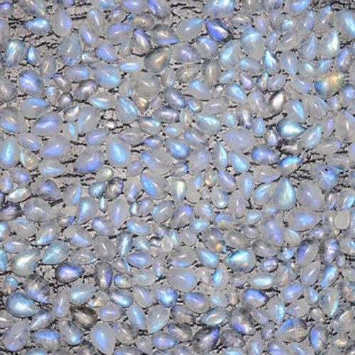 5x7 mm Pear Rainbow Moonstone Cabochon Loose Gemstone Wholesale Lot 20 pcs
