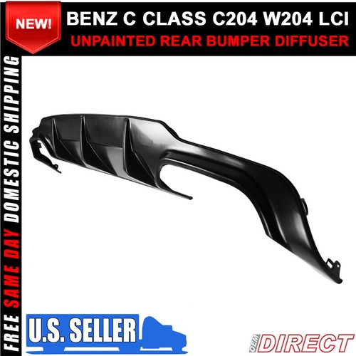 ABS 12-14 Mercedes-Benz C Class W204 LCI 4Dr AMG Unpainted Rear Diffuser