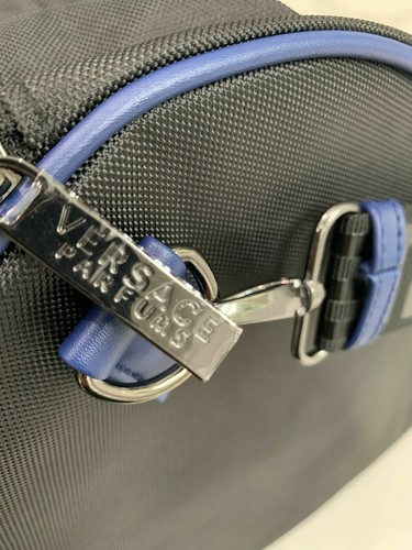 VERSACE Parfums black duffle bag overnight weekender travel shoulder handbag NEW