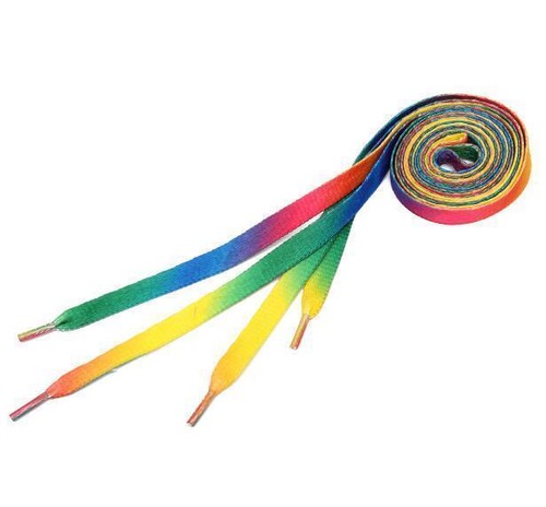 4PCS Rainbow Multi-Color Flat Shoe Laces Shoelaces Strings for Unisex Sneaker