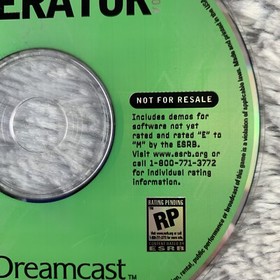 Generator Vol. 2 (Sega Dreamcast, 2000) Demo - Not For Resale - Disc Only