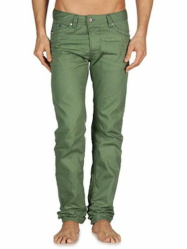 DIESEL DARRON 008QU 8QU 28 L32 NEW TAPERED MAN MENS JEANS GREEN 3D CREASED NWT