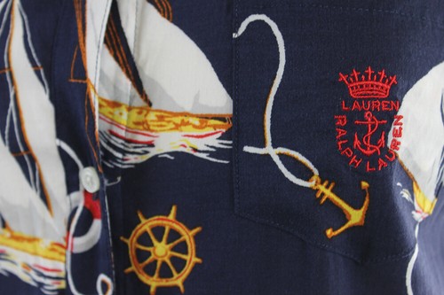 Lauren Ralph Lauren New Navy Maritime Print Sleeveless Sleepshirt XL