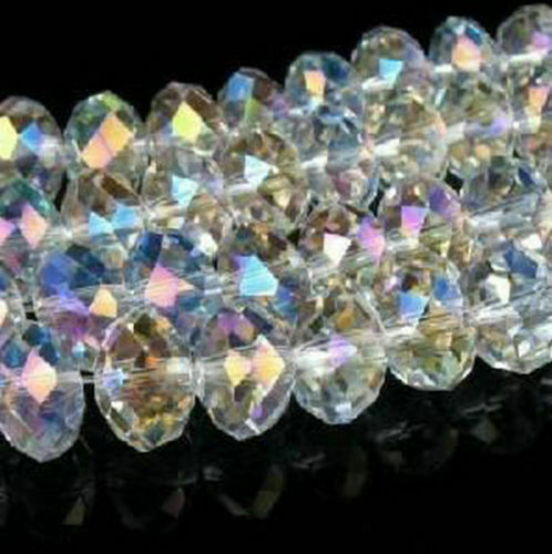 Wholesale clear AB Crystal Faceted Abacus Loose Bead 6*8mm 68pcs