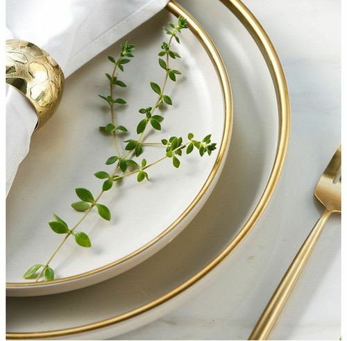 Porcelain Dinner Plate Set Kitchen Plate Ceramic Food Dish Noodle Bowl 3 Colours