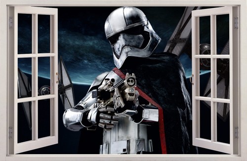 WANDAUFKLEBER FENSTER 3D STAR WARS cpt Phasma Wand Aufkleber Wandtattoo 53