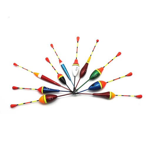 10Pcs Long Tail Fishing Throw Floats Mix Size Floating Bobbers Set Fishing