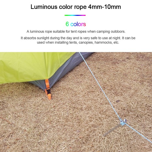 20M All Night Light Rope 9 Core Nylon Rope Outdoor Camping Tent Rope Clothesline