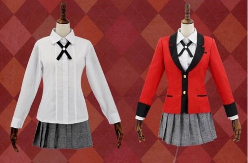 Kakegurui Yumeko Jabami School Girls Uniform Full Set Cosplay Costume Dress