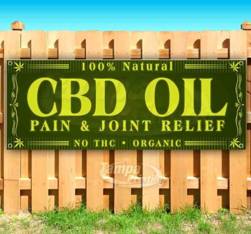CBD PAIN AND JOINT RELIEF NATURAL Advertising Vinyl Banner Flag Sign Many Sizes 