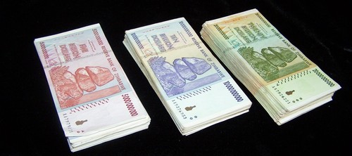20 Billion AA AB 2008 3 currency bundles 300 Zimbabwe Banknotes-100 x 5 10