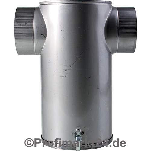 Abgas-Schalldämpfer aus Edelstahl DN 130 in T-Form