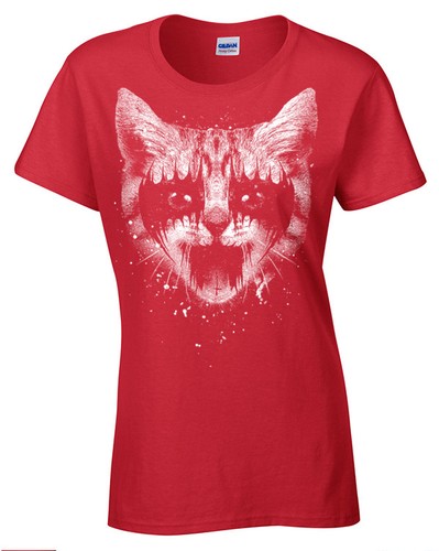 Metall Kitty T-Shirt Damen Gotik Katze Rock Punk