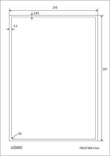 selbstklebend DIN A4 199,6 x 289,1 mm 50 Etiketten