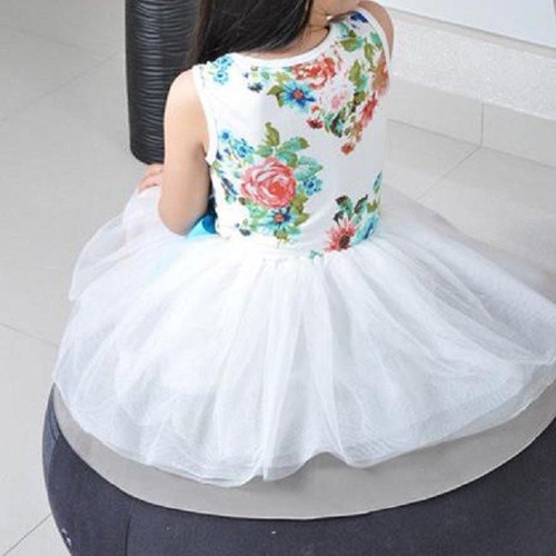 Summer Baby Kids Girls Cute Skirt Party Bow Flowers Floral Top knot Dress New G