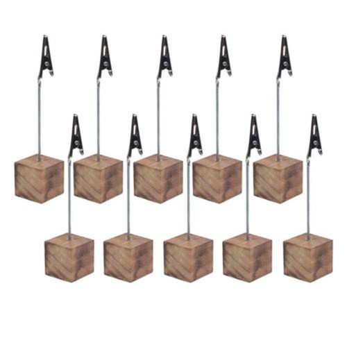 10pcs Cube Base Picture Photo Clip Clamp Wedding Table Place Card Holder Display
