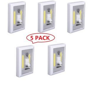 5 PACK Cordless COB LED Wall Switch Wireless Closet Night Light Battery Operated