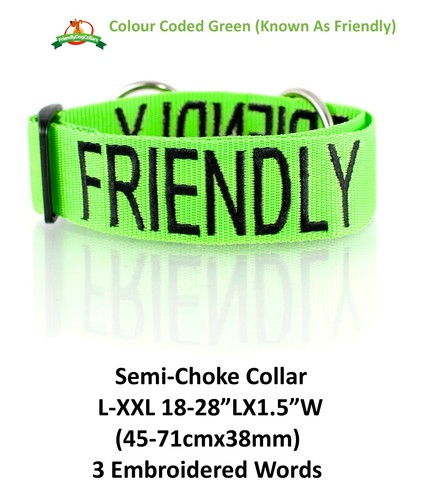 Color Coded FRIENDLY Semi Choke Dog Collar Pit Bull Terrier Mastiff Rottweiler