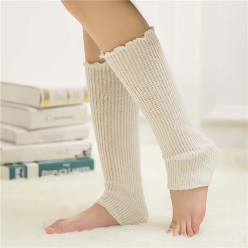 Fashion Women Trim Crochet Leg Knit Sock Slouch Boot High Knee Winter Warm