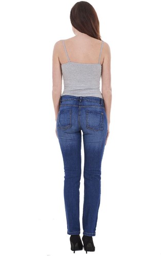 Ladies Indigo Collection Cotton Pants Women Denim Straight Leg Jeans