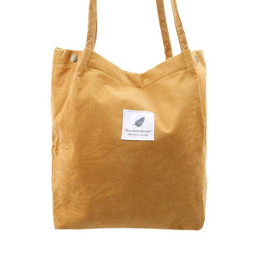 Fashion Women Canvas Corduroy Tote Bags Handbag Ladies Casual Shoulder Bag C