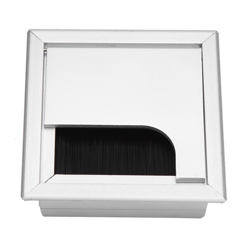 Aluminium Black Computer Desk Cable Tidy Outlet Metal SQUARE CUBE GROMMET INSERT