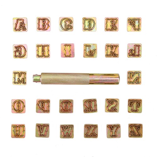 26Tlg A zu Z Schlagzahlen Lederstempel Set Schlagstempel Prägestempel 13mm AA/_