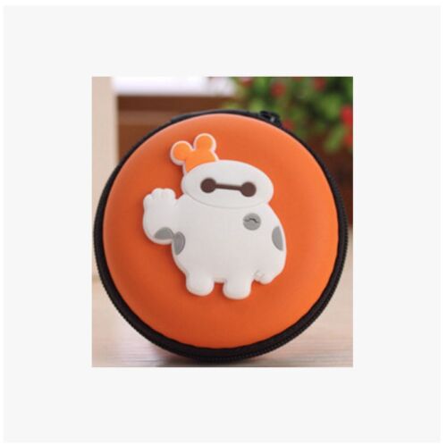 US Cartoon Cute Hard Earphone Earbuds Case Storage Coin Bag SD Card holder Round