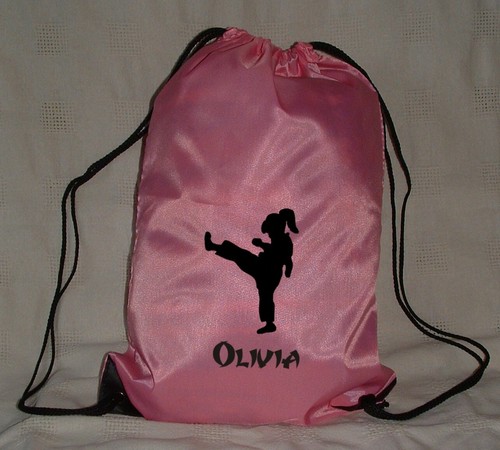 Personnalisé de taekwondo Sac Arts Martiaux Avec Cordon de Serrage PE Gym École Enfant Garçon Fille