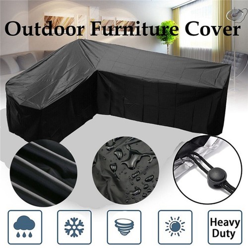 Details about / L Shape Furniture Cover Outdoor Garden Patio Rattan Sofa Waterproof Dustproof