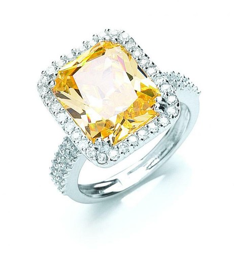 Sterling Silver Cubic Zirconia Dress Ring Large Sizes