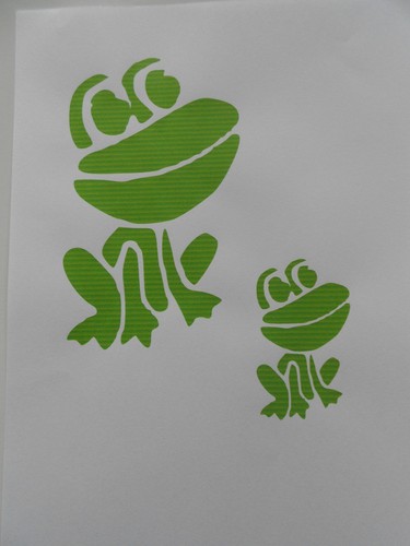 Schablone 2 x Frosch auf A4