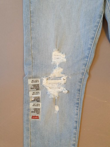 Jeans Femmes Levi/'s 720 High-Rise Super Skinny destructed Taille w28+30 x l30 Bleu