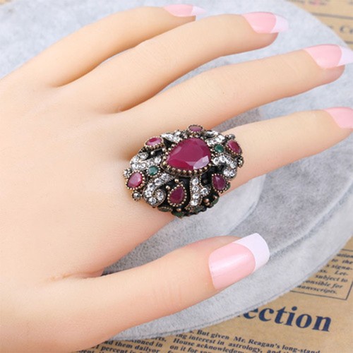 Big Fine Party Cocktail Fashion Mariée Cristal Doigt Bague Pour Femmes