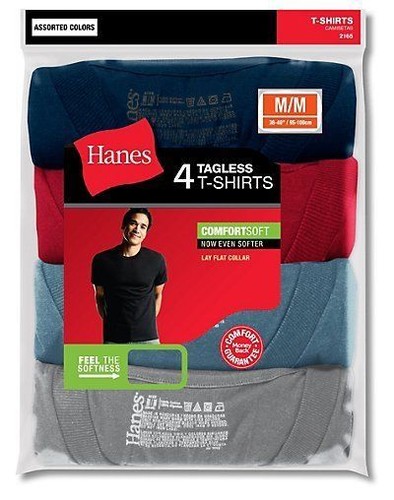 4-Pack Hanes Mens TAGLESS ComfortSoft Dyed Crewneck T-Shirt Assorted Best Seller