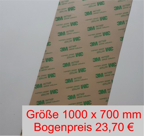 3M 467MP Transferklebstoff doppelseitig Kleber Schilder Metall durchsichtig klar