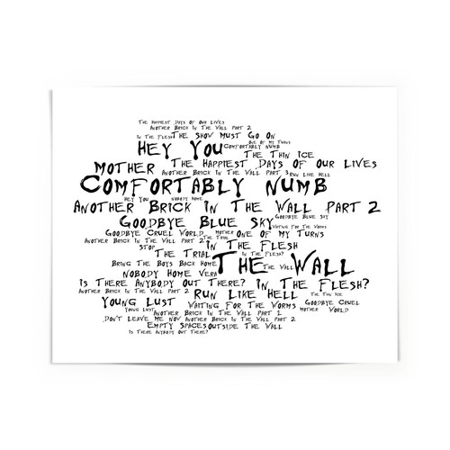 Framed Original Art The Wall Pink Floyd Poster Album Print Lyrics Gift