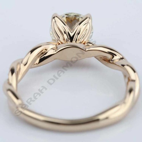 1.25 CT Designer Engagement Wedding Ring in 14K Rose Gold Over Signity Diamond