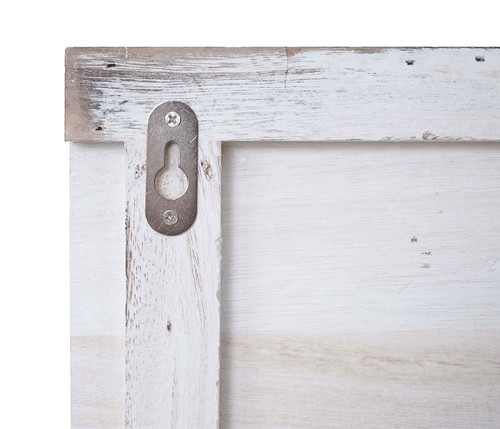 Garderobe weiß 90x60cm Vintage shabby Wandgarderobe MCW-C89 mit Spiegel