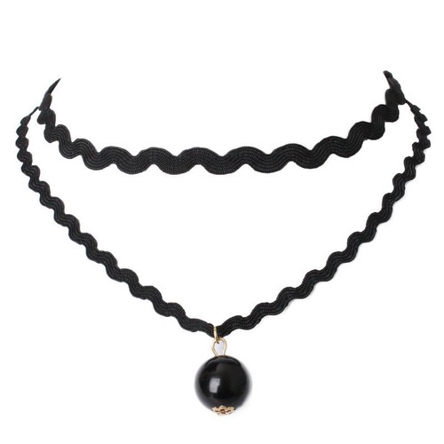10Pcs//Set Femme Gothique Punk Dentelle Tour de cou col velours Tatouage Collier Noir