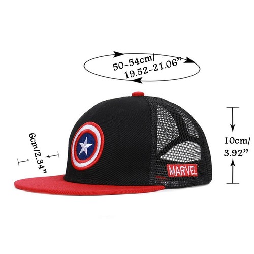 Children Mesh Baseball Cap Cartoon Captain America Snapback Boy Girl Hip Hop Hat