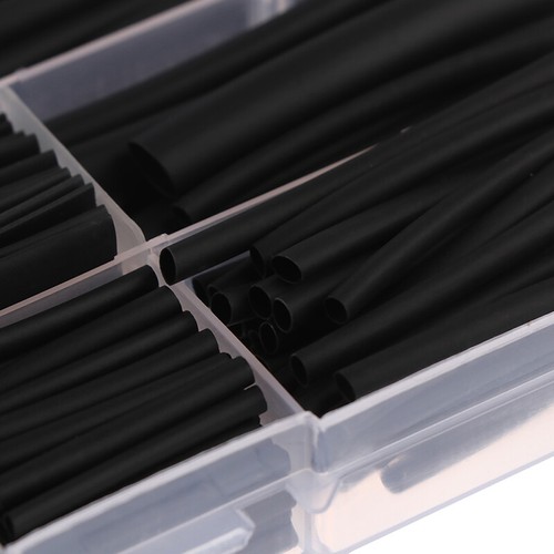 150Pcs Wire Black Case Set Heat Shrink Tubing Wrap Tube Assorted SleevJBHH